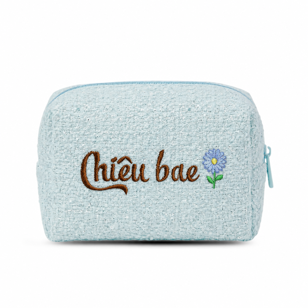 Túi Dạ Tweed Thêu Hoa Tháng Sinh Kèm Tên Tweed Pouch – Quà Sinh Nhật Cá Nhân Hoá Cho Bạn Gái