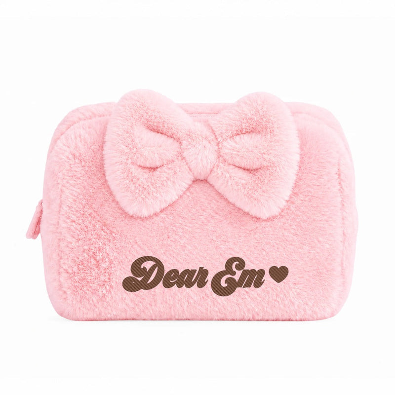 Furry Pouch embroidered with the name Dear Em and a heart, a personalized Da Nang souvenir - Dear eM