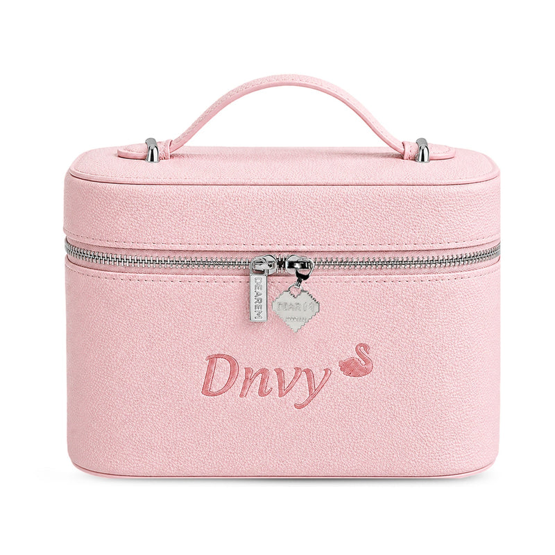 Túi trang điểm Vanity Case da PU màu hồng có tên riêng – Dear eM Đà Nẵng