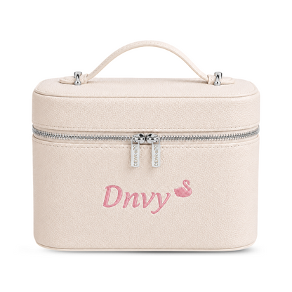 Túi Cốp Da Đựng Mỹ Phẩm Thêu Tên Big Vanity Case – Túi Đựng Đồ Trang Điểm Cỡ Lớn, Quà Tặng Cá Nhân Hoá