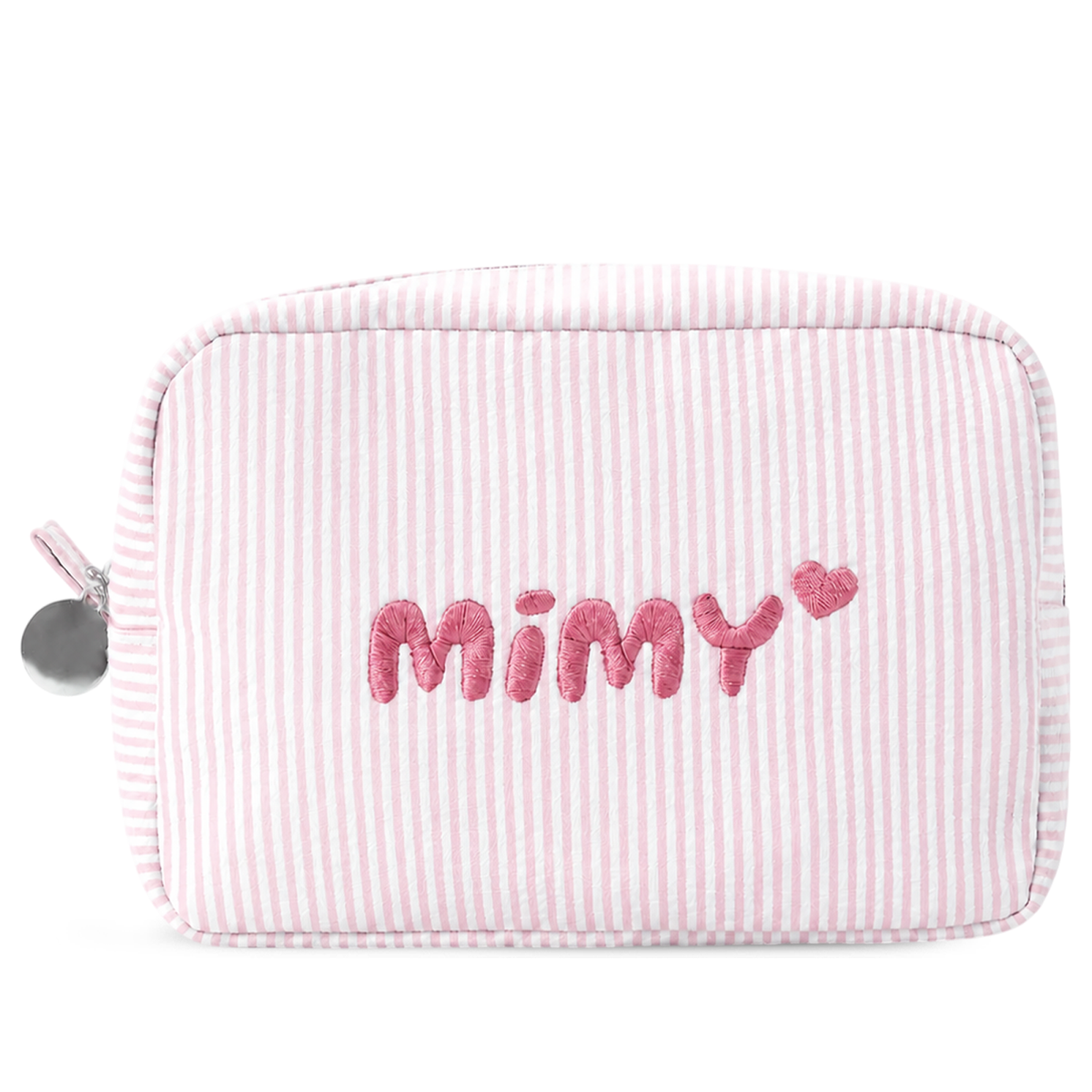 Candy Stripe Pouch Big hồng thêu tên - Dear eM