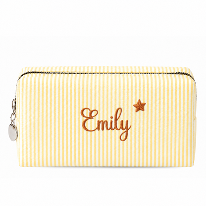 Candy Stripe Pouch Small vàng thêu tên Emily + ngôi sao - Dear eM