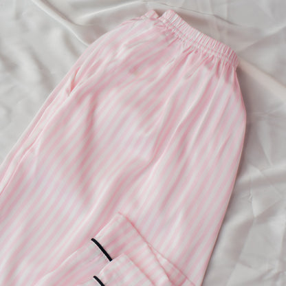 Bộ Pyjamas Lụa Thêu Tên Trên Tay Áo Theo Yêu Cầu – Đồ Ngủ Lụa Freesize, Quà Tặng Cá Nhân Hoá Cho Bạn Gái