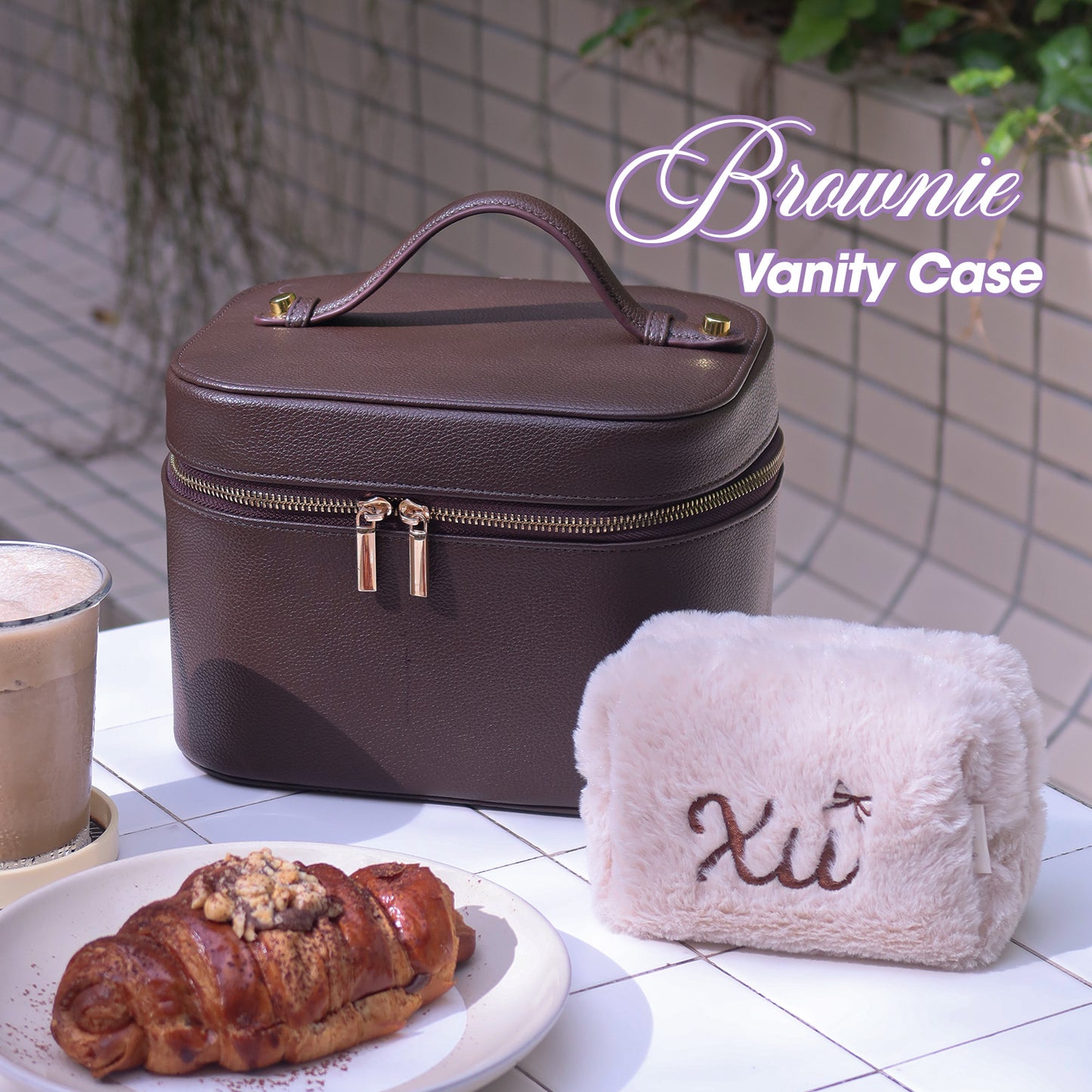 [Thêu Tên] Big Leather Vanity Case - Túi cốp da PU đựng mỹ phẩm sức chứa lớn, cá nhân hóa theo yêu cầu - BVCASE
