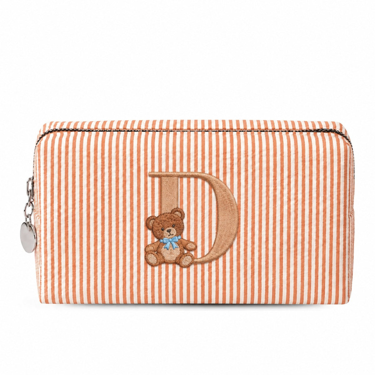 Túi Candy Stripe Small cam thêu chữ D và gấu Teddy
