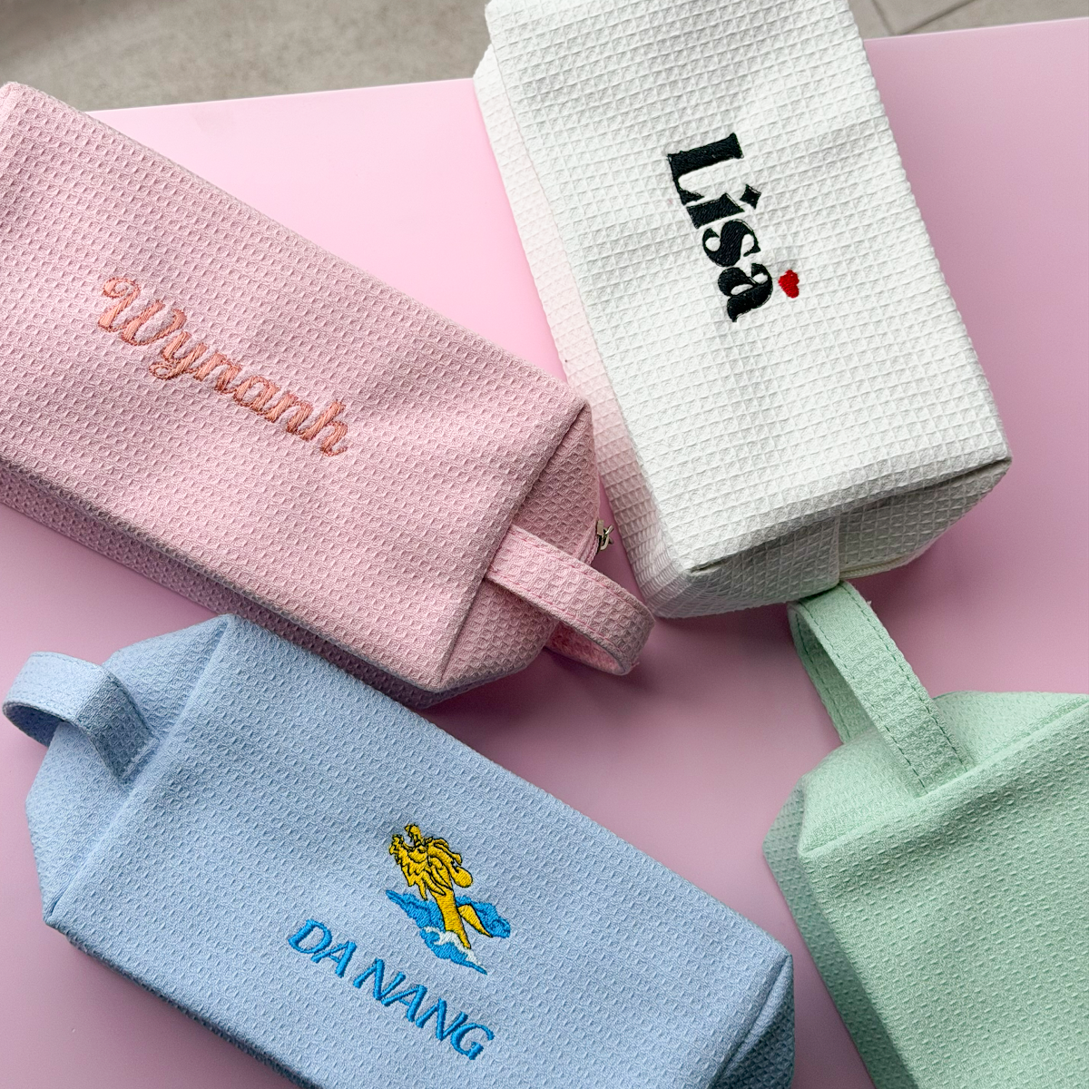 Waffle Pouch túi vải waffle đựng mỹ phẩm - Dear eM