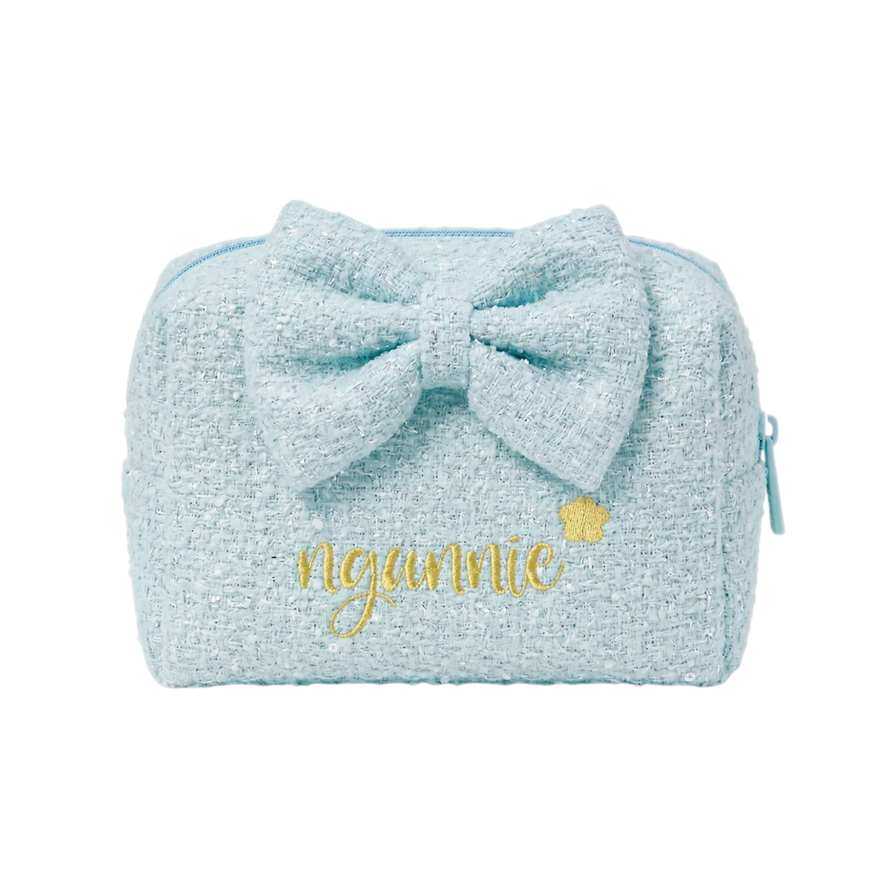 [Thêu Tên] Tweed Pouch - Túi dạ tweed lót bông đựng mỹ phẩm chống sốc, cá nhân hóa theo yêu cầu - TWEBOW