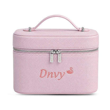 Big Vanity Case Classic hồng đậm thêu tên - Dear eM
