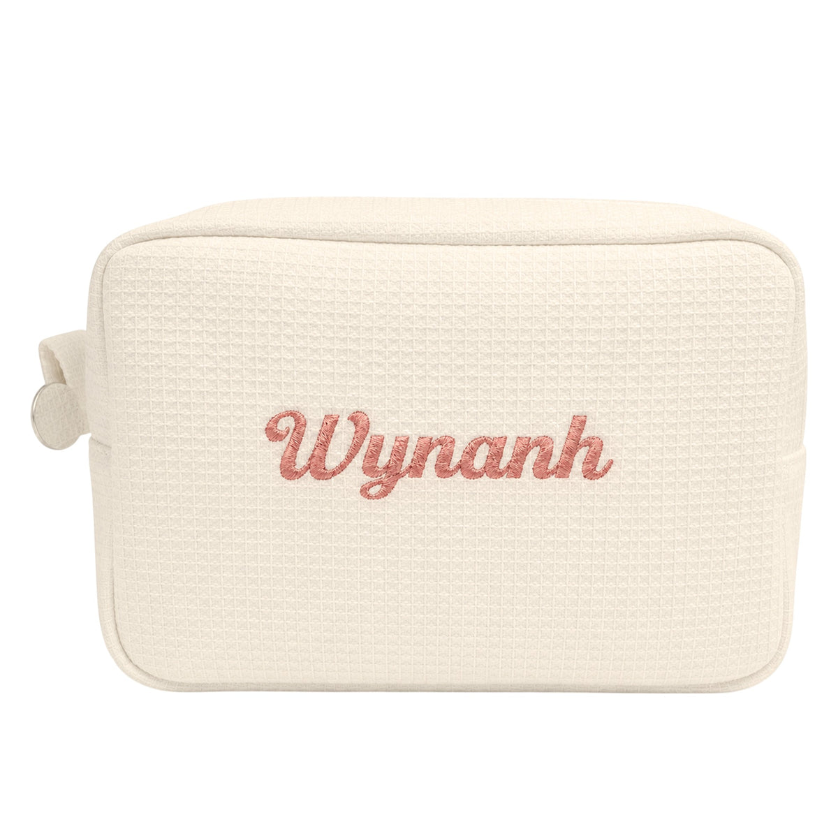 Waffle Pouch Big trắng thêu tên - Dear eM