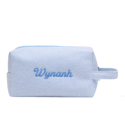 Waffle Pouch Small xanh dương thêu tên - Dear eM