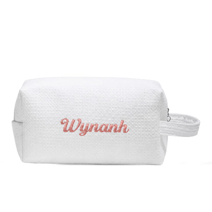 Waffle Pouch Small trắng thêu tên - Dear eM