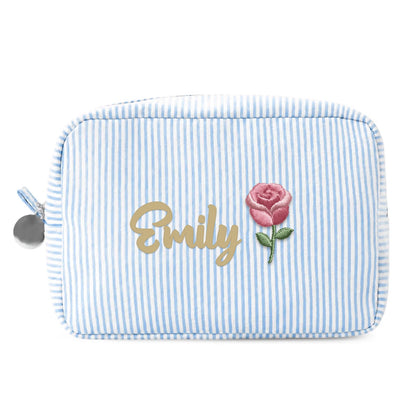 Big / Xanh dương sáng – thêu tên Emily + hoa tháng sinh (ảnh minh hoạ) - Dear eM