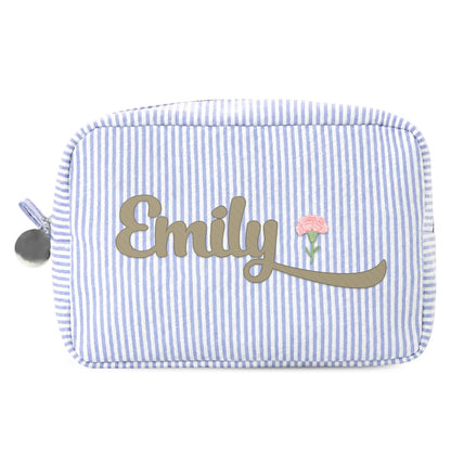 Big / Xanh dương đậm, Big / Xanh dương sáng – thêu tên Emily + hoa tháng sinh (ảnh minh hoạ) - Dear eM