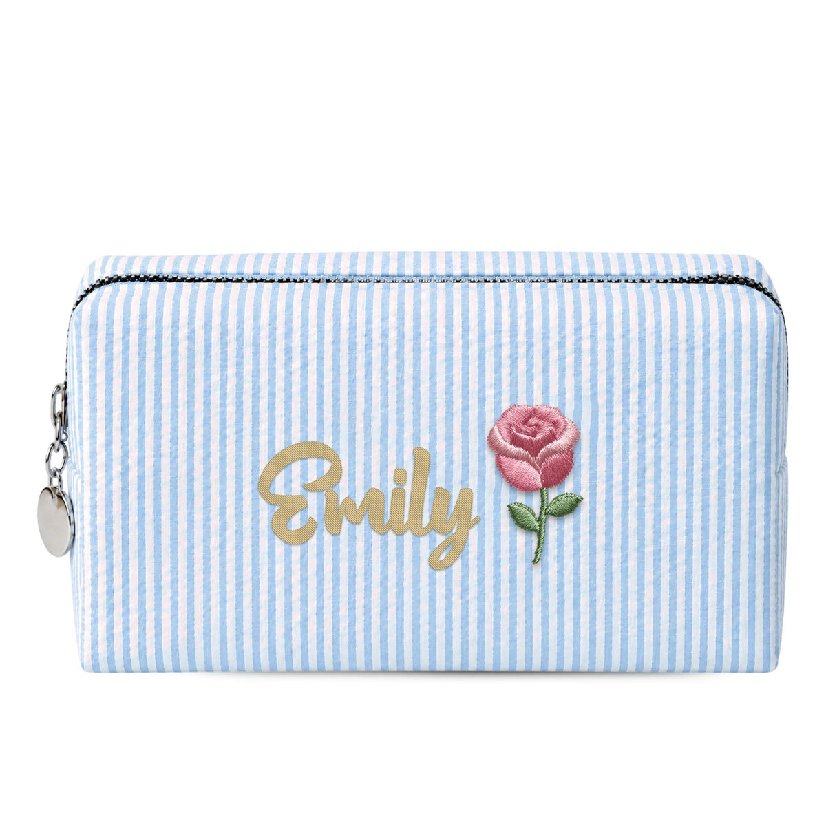 Small / Xanh dương sáng – thêu tên Emily + hoa tháng sinh (ảnh minh hoạ) - Dear eM