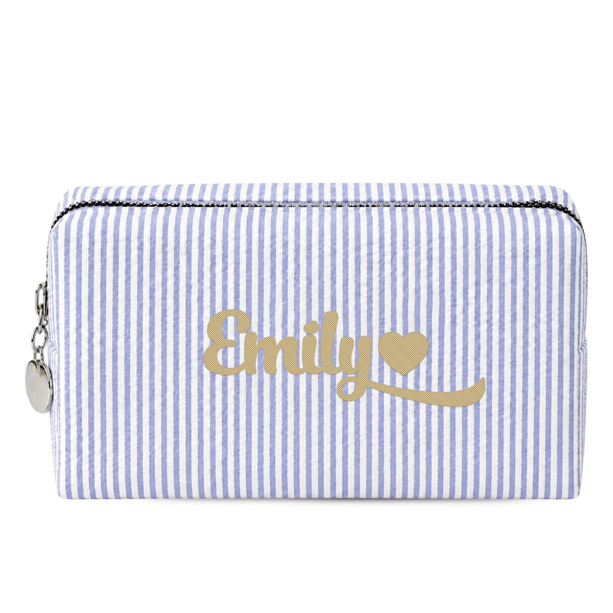Small / Xanh dương đậm, Small / Xanh dương sáng, Small chần bông / Xanh dương sáng – thêu tên Emily + icon (ảnh minh hoạ) - Dear eM